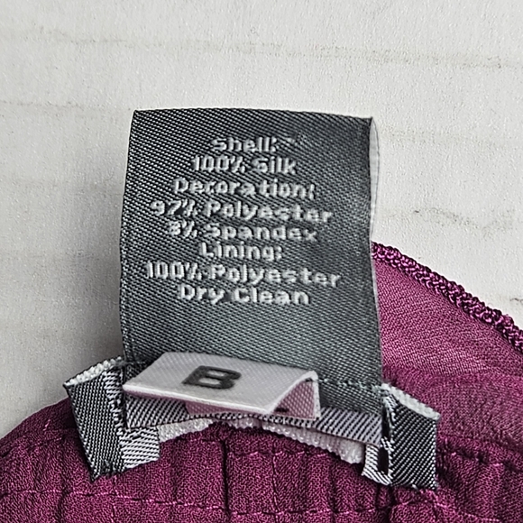 Ann Taylor Women Berry Feminine Silk Top Size 14 - Picture 10 of 12